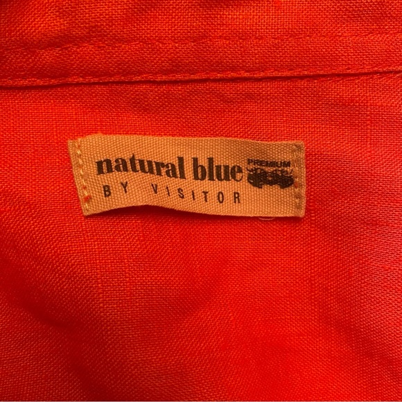 Natural Blue By Visitor Linen button up shirt papaya - Picture 5 of 7